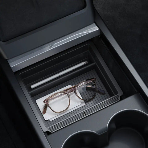 Tesla Series - Sliding Center Console Organizer Upper Tray | 2-Section