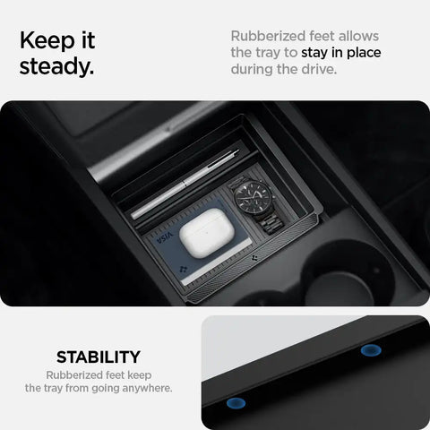 Tesla Series - Sliding Center Console Organizer Upper Tray | 2-Section