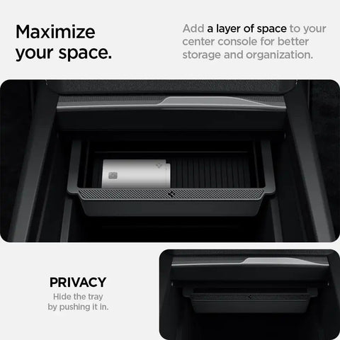 Tesla Series - Sliding Center Console Organizer Upper Tray | 2-Section
