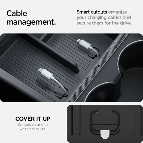 Tesla Series - Non-Slide Center Console Organizer | 3-Section
