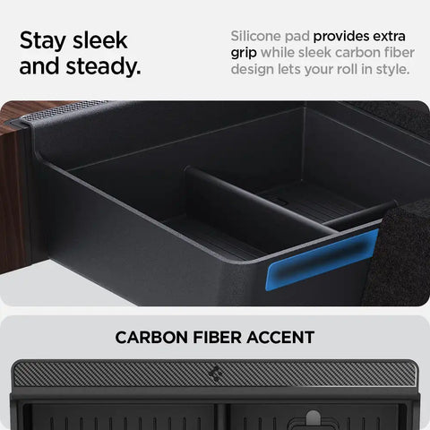Tesla Series - Non-Slide Center Console Organizer | 3-Section