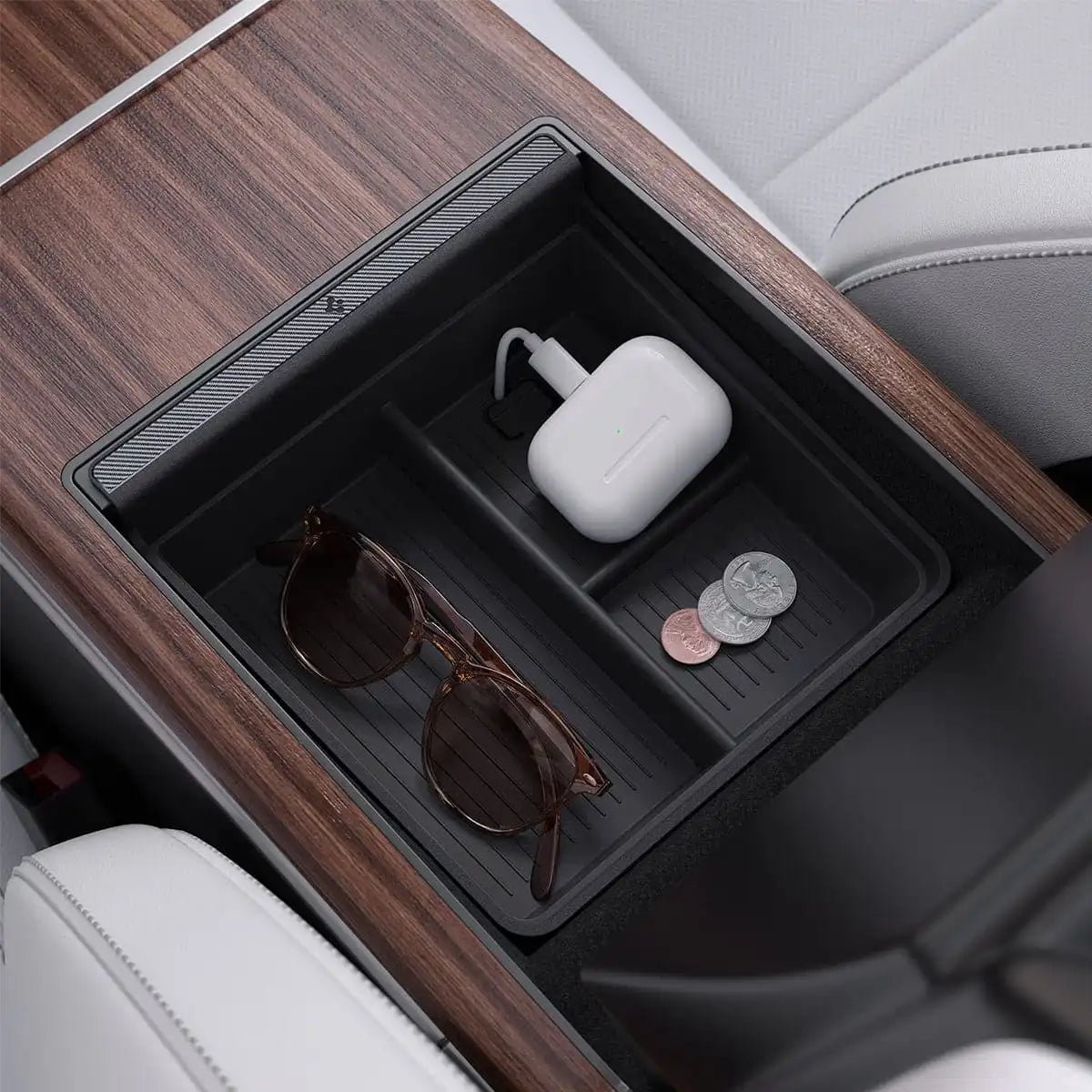 Tesla Series - Non-Slide Center Console Organizer | 3-Section