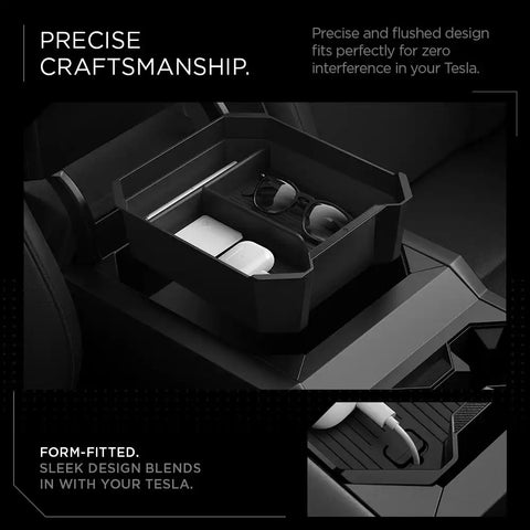 Tesla Series - Non-Slide Center Console Organizer | 3-Section
